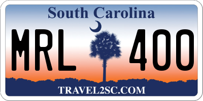 SC license plate MRL400