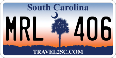 SC license plate MRL406