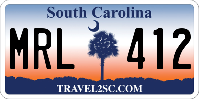 SC license plate MRL412