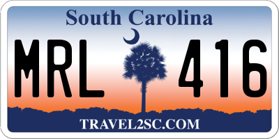 SC license plate MRL416
