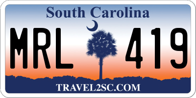 SC license plate MRL419
