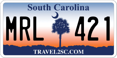 SC license plate MRL421