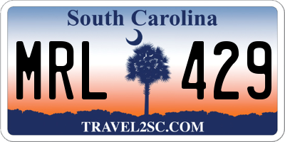 SC license plate MRL429