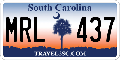SC license plate MRL437