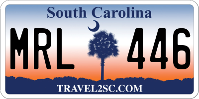 SC license plate MRL446