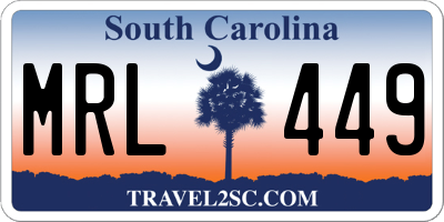 SC license plate MRL449