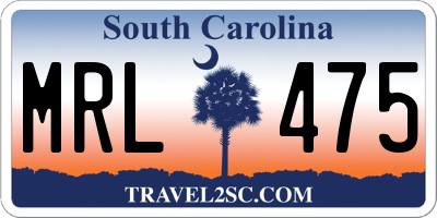 SC license plate MRL475