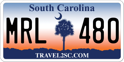 SC license plate MRL480