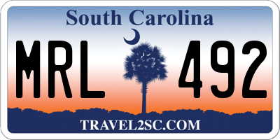 SC license plate MRL492