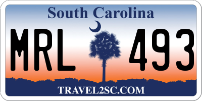 SC license plate MRL493