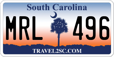 SC license plate MRL496