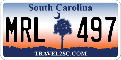 SC license plate MRL497