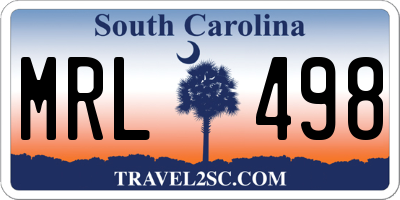 SC license plate MRL498