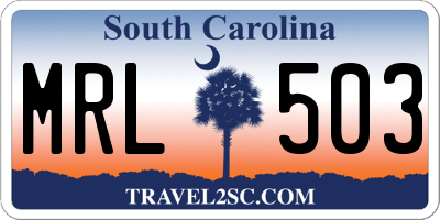 SC license plate MRL503
