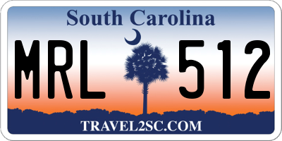 SC license plate MRL512