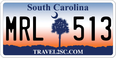 SC license plate MRL513