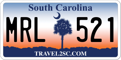SC license plate MRL521