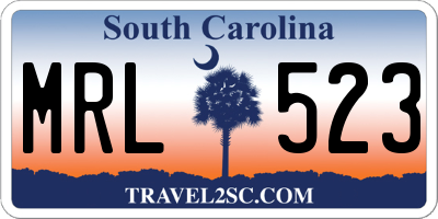 SC license plate MRL523