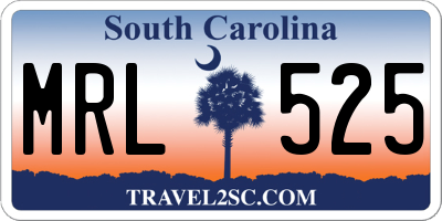SC license plate MRL525
