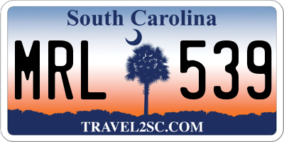 SC license plate MRL539