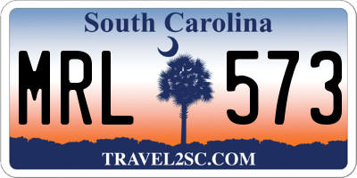 SC license plate MRL573
