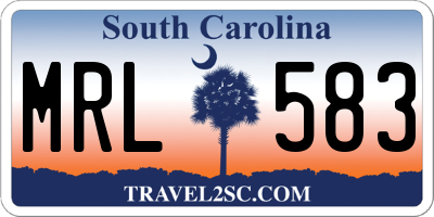 SC license plate MRL583