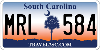 SC license plate MRL584