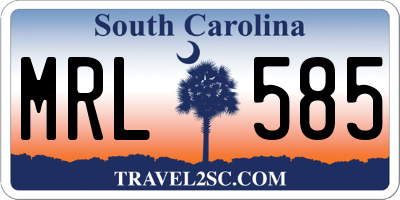 SC license plate MRL585