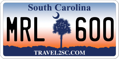 SC license plate MRL600