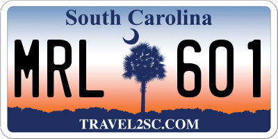 SC license plate MRL601