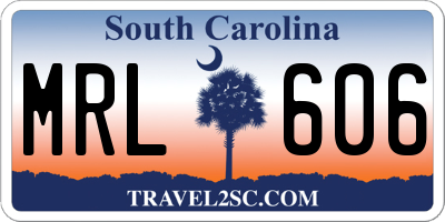 SC license plate MRL606