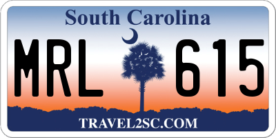 SC license plate MRL615