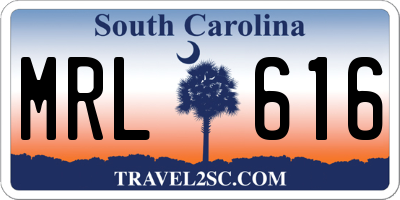 SC license plate MRL616