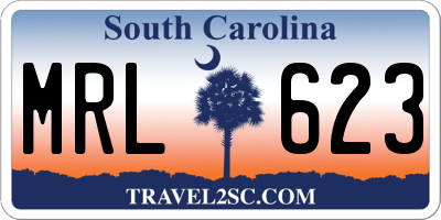 SC license plate MRL623