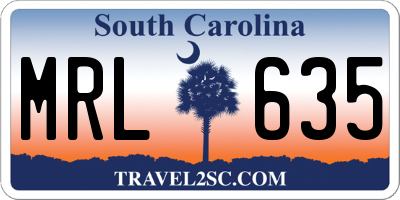 SC license plate MRL635