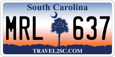 SC license plate MRL637