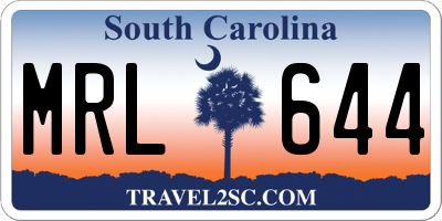 SC license plate MRL644