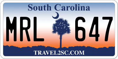 SC license plate MRL647