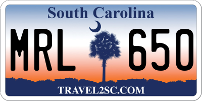 SC license plate MRL650