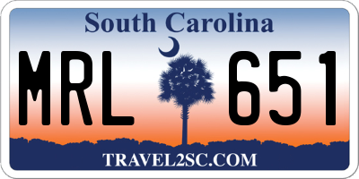 SC license plate MRL651