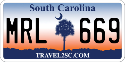 SC license plate MRL669