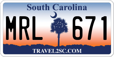 SC license plate MRL671