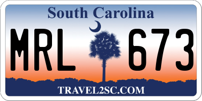 SC license plate MRL673
