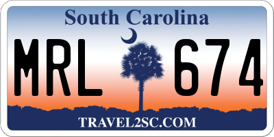 SC license plate MRL674