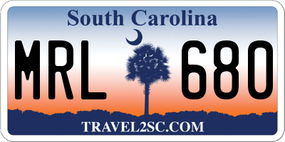 SC license plate MRL680