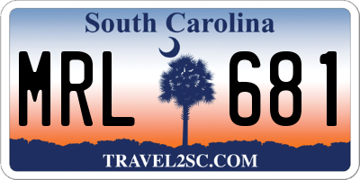 SC license plate MRL681