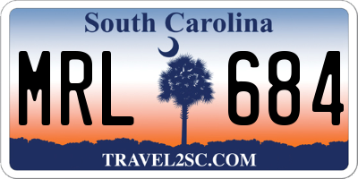 SC license plate MRL684