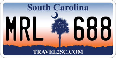 SC license plate MRL688
