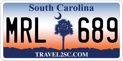 SC license plate MRL689