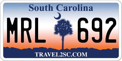 SC license plate MRL692